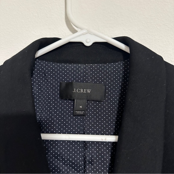 J. Crew Parke Blazer Black Stretch-Wool Shawl Collar Single Breasted Size 4 - Picture 5 of 11
